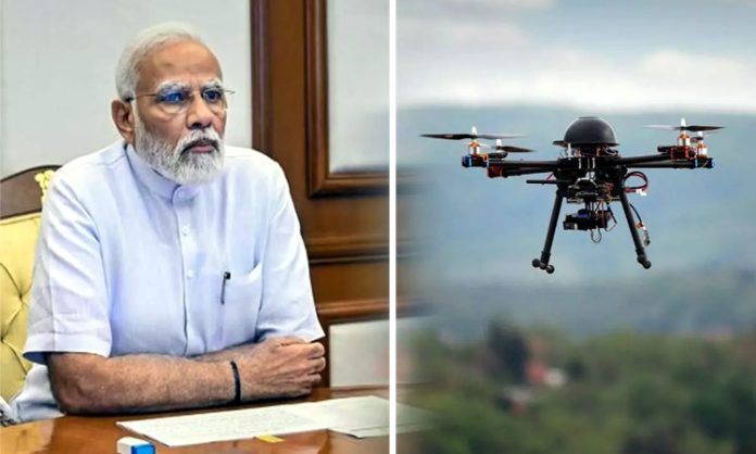 Unknown Drone fly on PM Modi's House