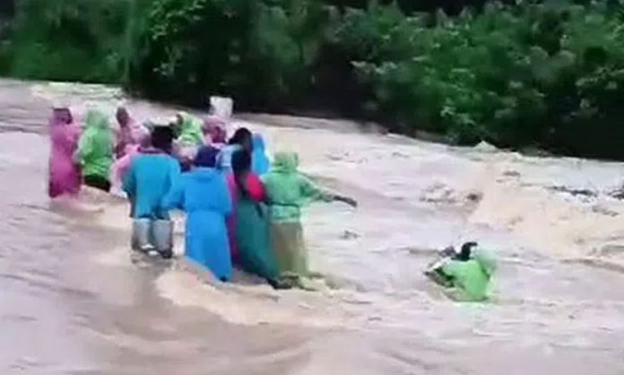 A woman washed away while crossing a stream in Kothagudem