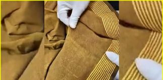 Gold saree caught at Shamshabad airport