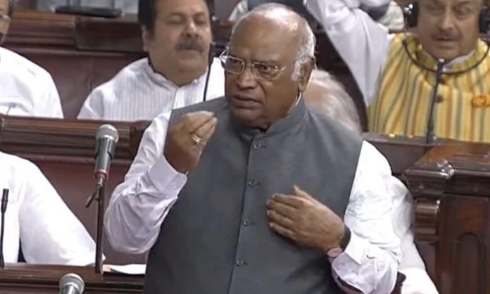 Mallikarjun Kharge fumes after slogans in parliament