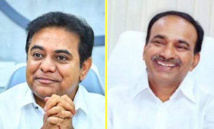 Minister KTR meets etela rajender in Telangana Assembly