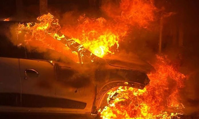 Moving car fire in hyderabad