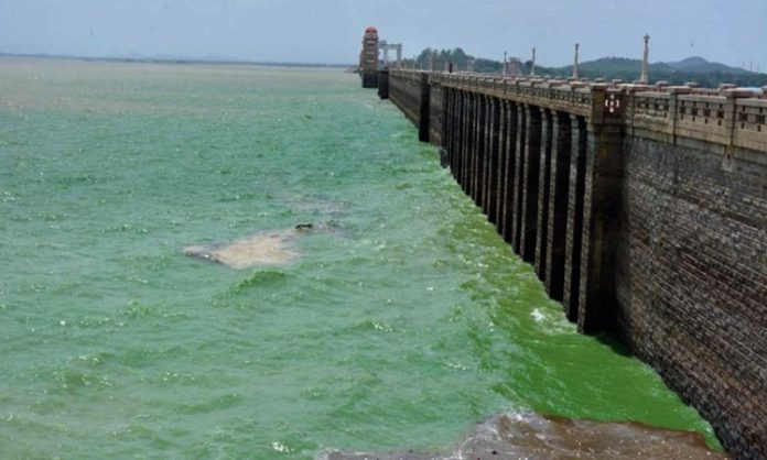 Discolored Tungabhadra waters