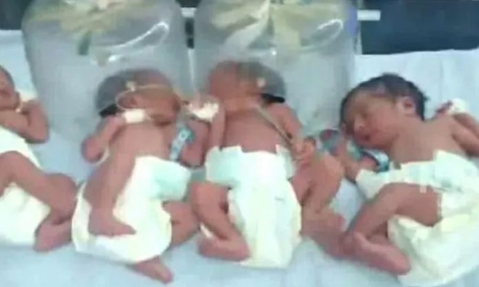 Woman Gives Birth to Quadruplets