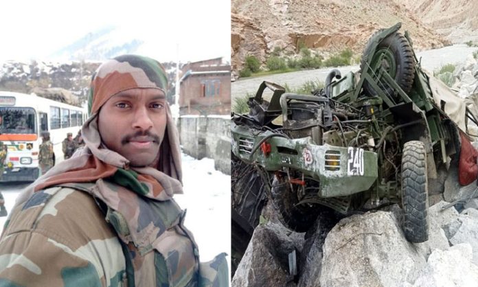 Telangana Jawan died due to army bus fell into valley