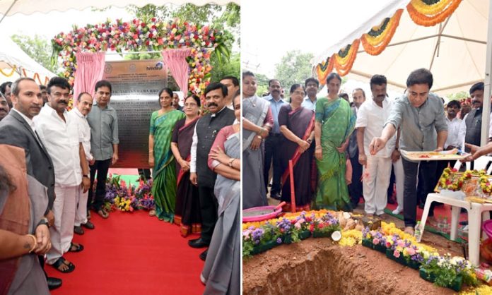 KTR Lay foundation Stone for boys hostel in Nizam College