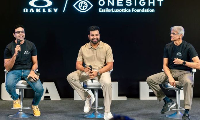 Oakley and Rohit Sharma hands with ONESIGHT Essilor