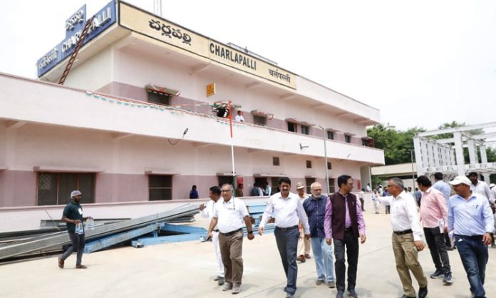 Charlapally Railway Station satellite terminal works progress Check