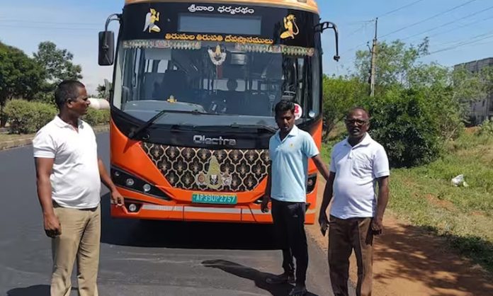 Free electric bus stolen in Tirumala