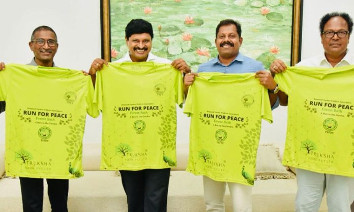 MP Santhosh unveiled the 'Run for Peace' T-shirt