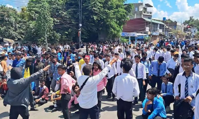 Students protest continues for second day in Manipur