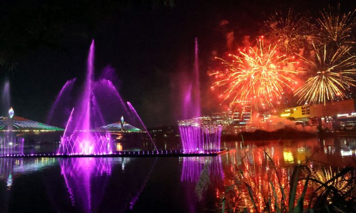 Inauguration to musical fountain in Durgam pond