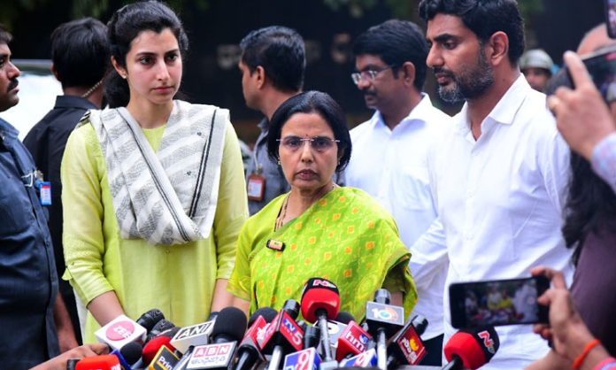 Nara Bhuvaneshwari press meet after meet Chandrababu