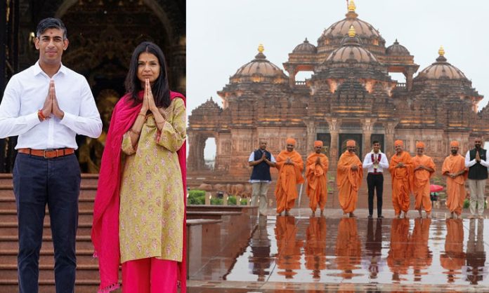 Rishi Sunak Visits Akshardham Temple