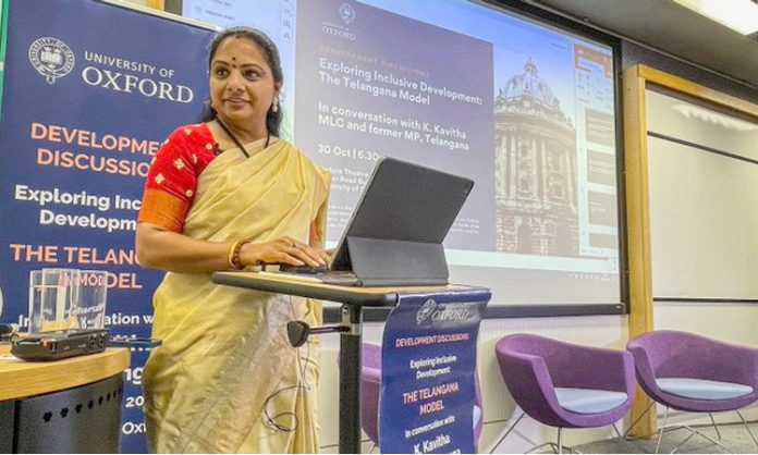 MLC Kalvakuntla's poem Keynote Lecture on Telangana Model at Oxford University