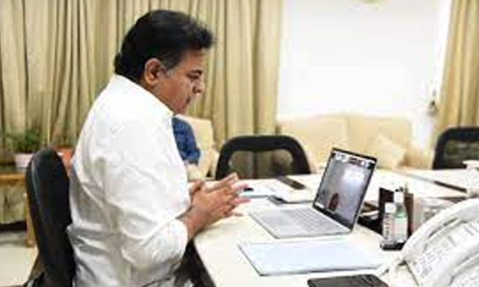 Minister KTR video conference with representatives of BRS NRI departments today