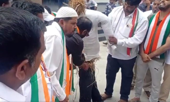 Minorities protesting at Gandhi Bhavan