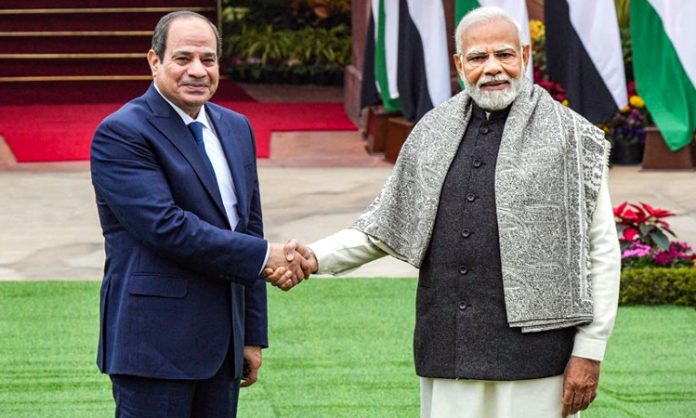 PM Modi talks with Egypt President