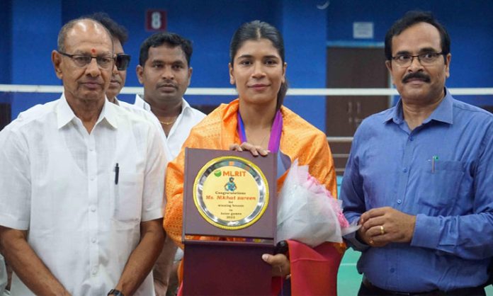 A big honor for Nikhat Zareen at MLRIT