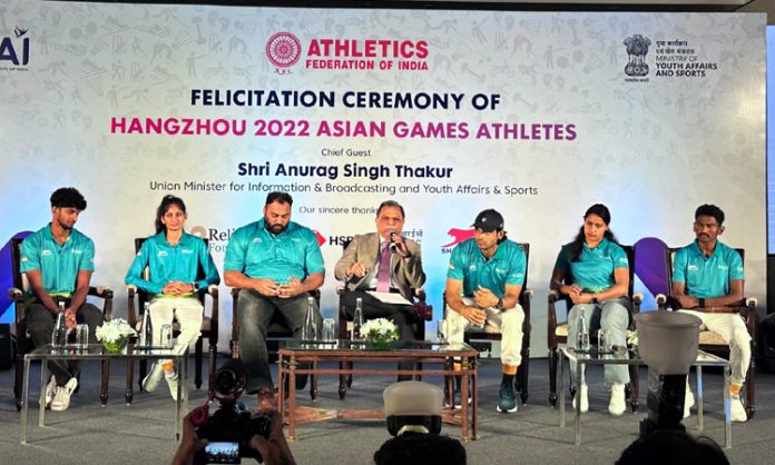 Athletes felicitated by Athletic Federation of India