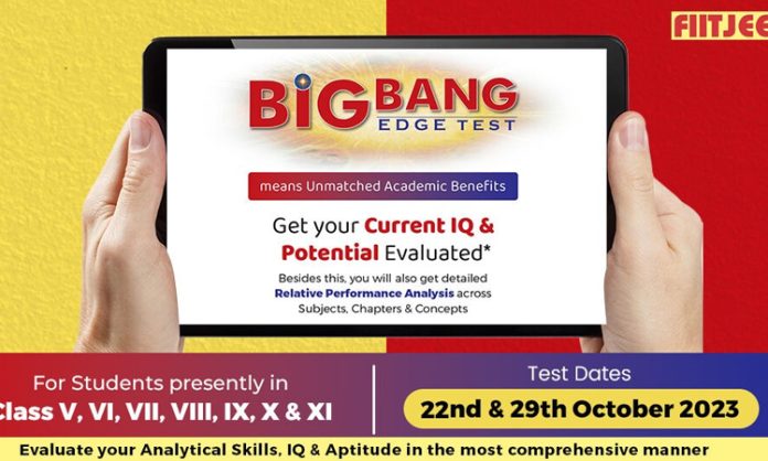 FIITJEE to held Big Bang Edge Test on October 22
