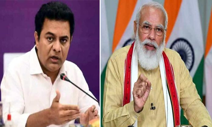KTR questions to PM Modi over Telangana Tour
