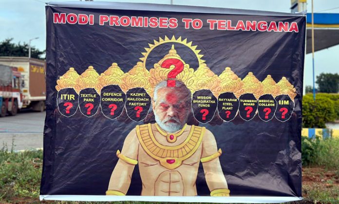 Posters in Hyderabad against PM Modi