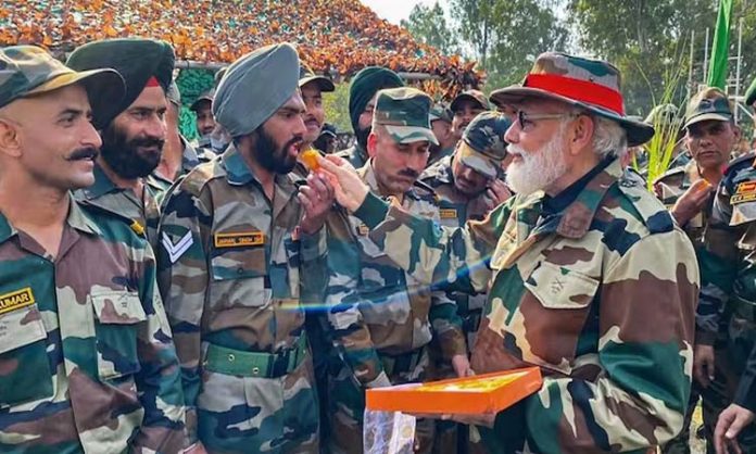 Modi celebrates Diwali with soldiers