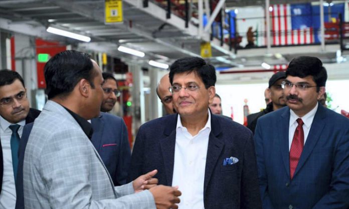 Piyush Goyal Visits Tesla Plant in US