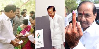 KCR Cast Vote at Chintamadaka Village
