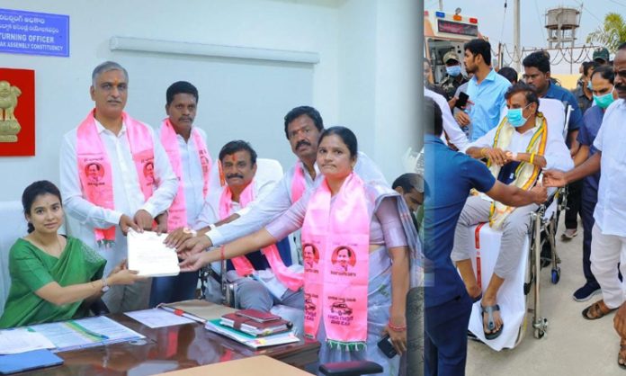 Kotha Prabhakar Reddy files Nomination in Dubbaka