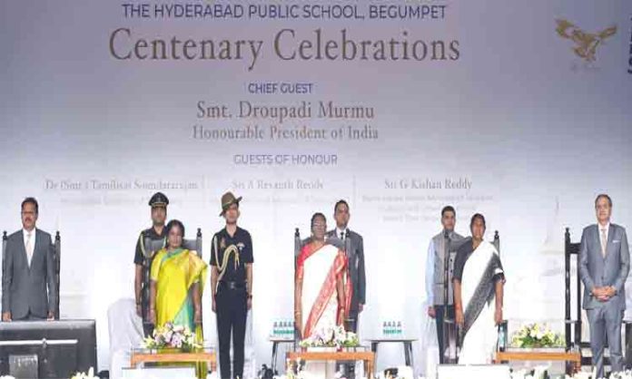 President Draupadi Murmu at Hyderabad Public School centenary celebrations