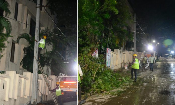 Installation of night street lights in new CM Revanth residential area