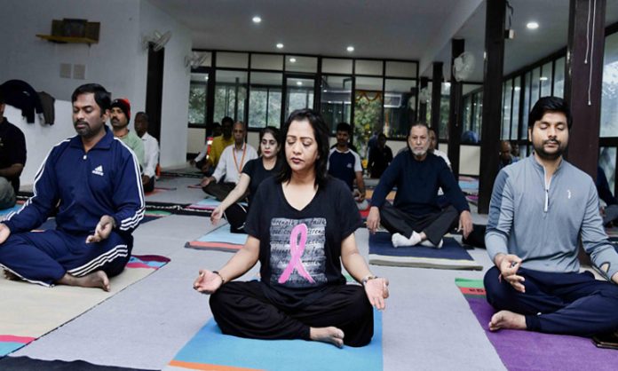 Perfect health with yoga says Mayor Vijayalakshmi
