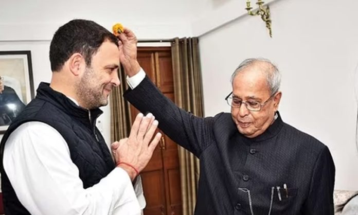 Pranab Mukherjee is unhappy with Rahul's behavior