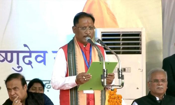 Vishnu Deo Sai takes oath as Chhattisgarh CM