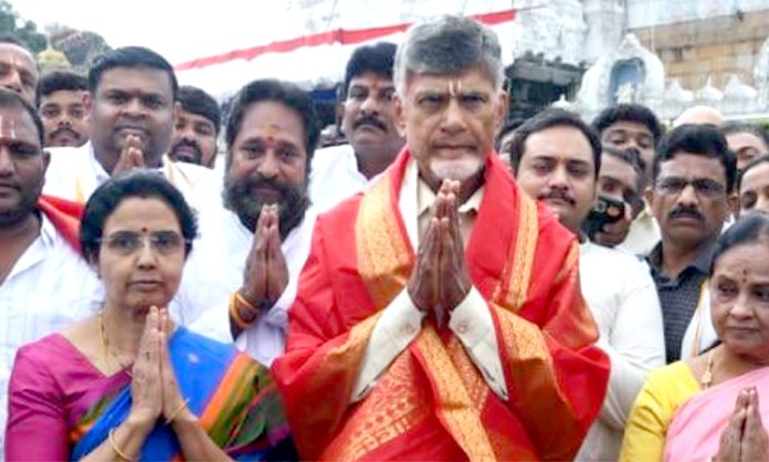 Chandrababu talks with Media after visit Tirumala Temple