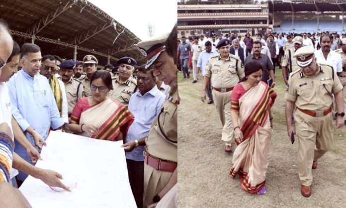 CS Shanti Kumari inspects arrangements at LB Stadium