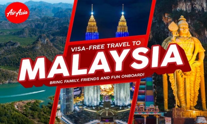 AirAsia is offering visa free travel to Malaysia