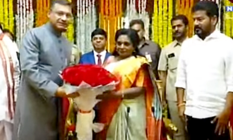 Akbaruddin Owaisi take oath as Protem Speaker at Raj Bhavan