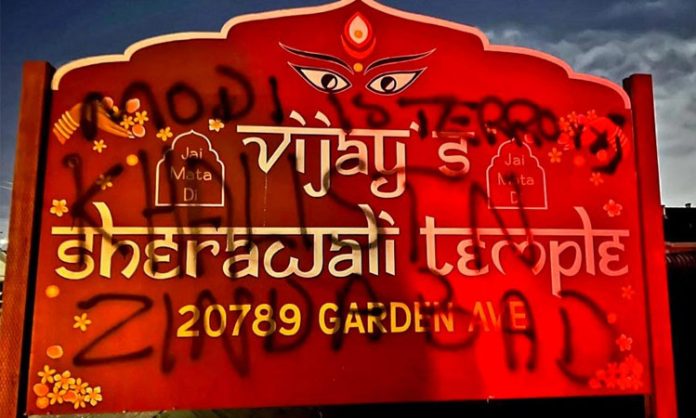 Another Hindu temple attacked in California