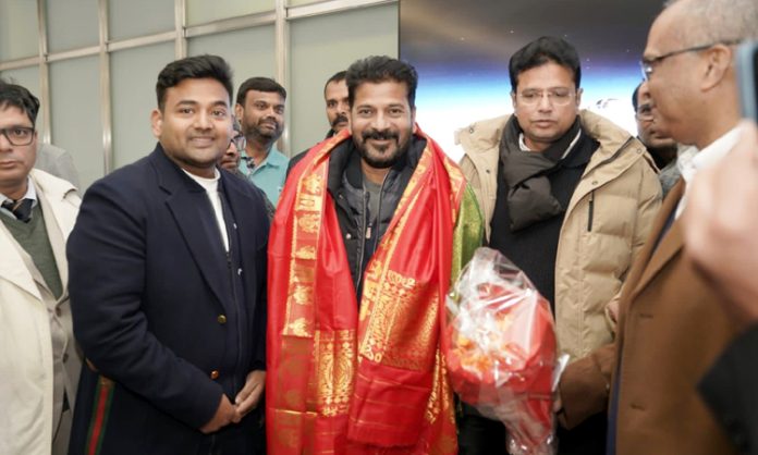 Grand Welcome to CM Revanth Reddy in Zurich