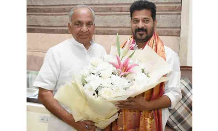 Karnataka Minister Bosu Raju who met Revanth Reddy politely