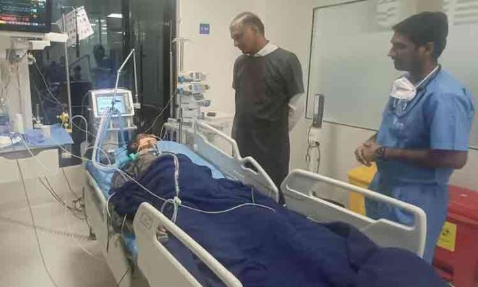 CPM State Secretary Tammineni Veerabhadra suffered a heart attack