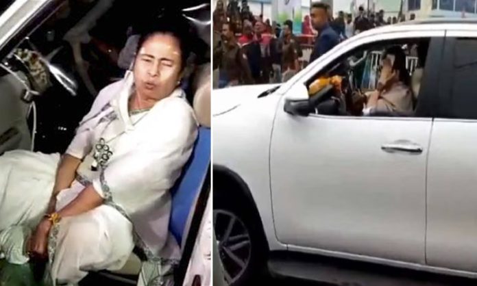 CM Mamata sustain minor head injury after Sudden Break