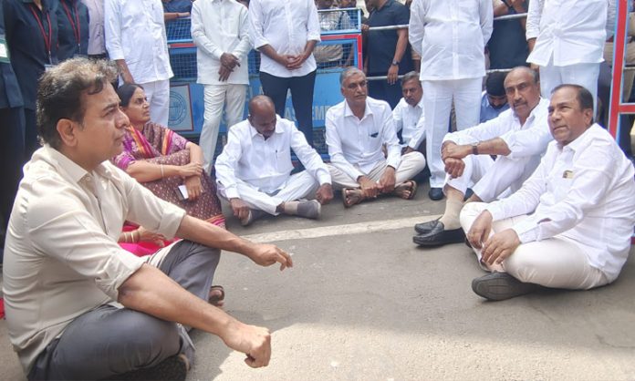 BRS MLAs Protest At Telangana Assembly Premises