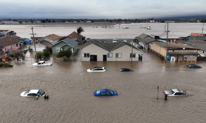 Torrential rain in California