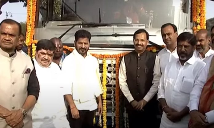 CM Revanth Reddy inaugurates 100 New RTC Buses