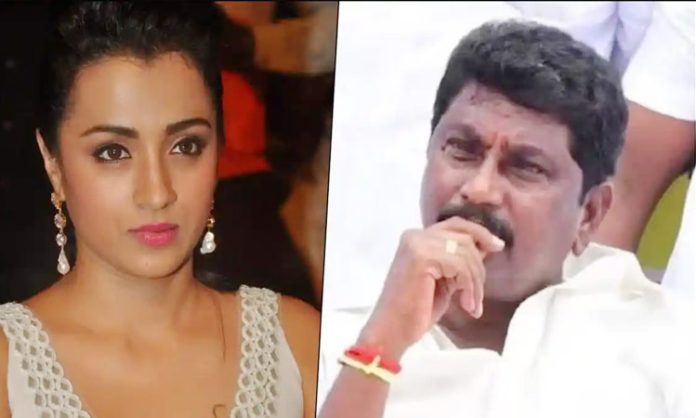 Trisha reacts to ex-AIADMK leader AV Raju