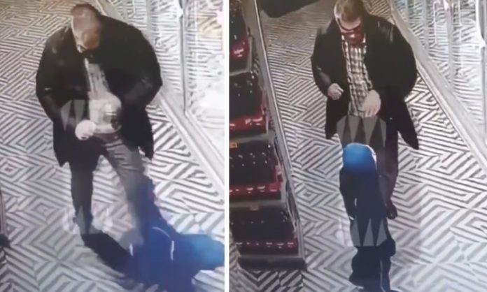 Drunk Man Attacks Kid Mistaking Him As Mannequin In Russian Store
